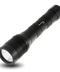 Waterproof Scuba Diving Flashlight With 1050 Lumens, Focused 9 Degree Beam, deep water 150m rating, IPX8 underwater light, black aluminum body
