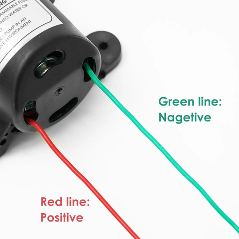 Wiring detail of Rugged 12V DC Fresh Water Pump With 2 Hose Clamps Self Priming Diaphragm Pump Pressure Switch 4.5 Liters Per Minute 80 PSI Adjustable For RV Campers Marine Boat