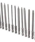 Kick Your DIY Game Up A Notch With This Epic 12-Piece S2 Alloy Steel Screwdriver Bit Set Slotted And Cross Head Sandblasted Rust Bits 100mm For Reliable Electric Drill And Manual Power Tool Performance. 12-piece S2 alloy steel screwdriver bits, 100mm, slotted and Phillips