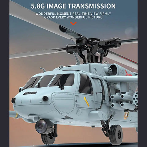Close-up of SH60 Seahawk 8CH RC Helicopter One Forty Seventh Scale With 2.4G Dual Brushless Motors GPS Return To Home feature