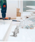 Installation of 4 Pack 90 Degree Folding Cabinet Hinges with Short Arm Adjustable Hidden Cupboard Door Hinges in progress