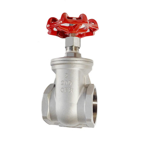 Heavy Duty 304 Stainless Steel Gate Valve 2 Inch NPT Female Thread Rotary Globe Valve For Water Flow Control Sump Pumps Air Compressors Fuel Vapor Lines DN50