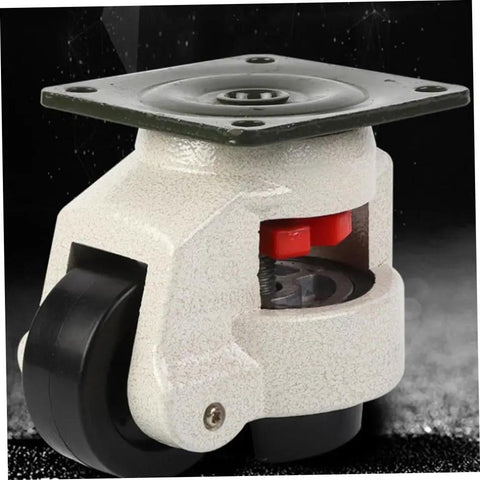 Heavy Duty Leveling Workbench Casters Four Pack Super Sturdy With Five Hundred Kg Load Capacity Industrial Transport Swivel Plate Wheels on white caster