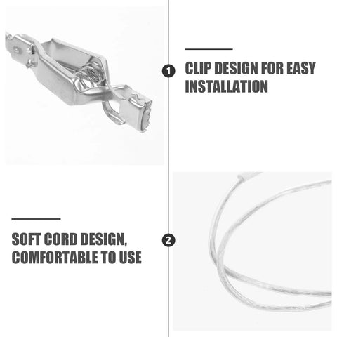 Heavy Duty Stainless Steel Fencing Wire Clamp And Cable Clip Head For Foil Mask Cord Holder shown with clip design and cord