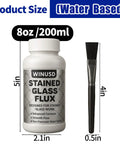 8oz Liquid Solder Flux For Stained Glass Soldering Supplies And Electrical Repairs Water Based Formula Pro Grade Safe