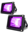 Two Pack 10W UV Black Light Flood Lamps With Plug Waterproof IP65 High Power Lit Neon Glow For Parties Bars Nightclubs Aquariums