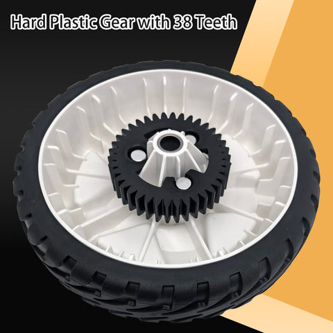 2-Set Beefed-Up 8 Inch Wheel Plastic Gear Assembly With Pinion Gear Kit 115-4695 138-3216 115-4668 1154668 close-up view