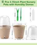 50 Pack Peat Pots Seed Starter Kit With Humidity Domes Plant Labels And Transplant Tools For Easy Germination.
