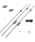Dual Linear Guide Rail Kit with 1200mm SFU1605 Ball Screw and BF12 BK12 Mounts for CNC Router Lathe, showing components