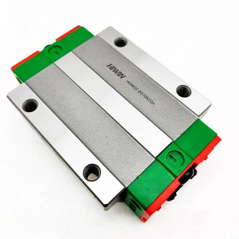 Beefy HGW20HC Linear Block Carriage For CNC Machinery With Heavy Load Capacity, Ultra Smooth High Speed Motion, High Rigidity And Precision, Flange Mounted Linear Guide Rail, Slider Bearing, And Custom Lengths on white background