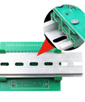 Durable Plastic DIN Rail Mounting Adapter Kit 10 Sets For 35mm Rails with circuit board mount brackets installed on panel.