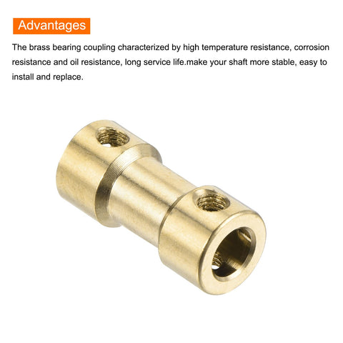 6 Piece Brass Shaft Coupler Set 2.3mm To 5mm Flexible Motor Shaft Connector With Screws And Hex Wrench For RC Cars Wheels