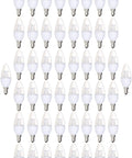 50 Pack LED Candelabra Bulbs Warm White, Energy Star Rated, Contractor Ready Quick Install, Uses Less Power Than 40W Incandescent