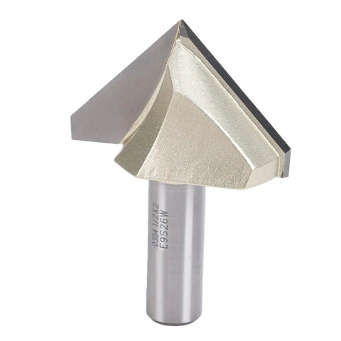 Hot Selling 90 Degree V Groove Router Bit With Tungsten Steel Carving Tips And Half Inch Shank For Woodworking Pros Needing Clean Decks, Custom Signs And Fancy Lettering Right Now, showing sharp tungsten steel tip.