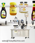 Automatic Round Surface Labeling Machine For Bottles And Cans features jars and bottles for efficient labeling.