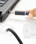 Top Tier Silicone Cable Grommet Kit Makes Your Wall Or Desk Look Super Clean And Totally Sleek With Zero Tools Needed For Easy Installation On Any Setup Right Now. White silicone cable grommet for desk hole with power plug and cable