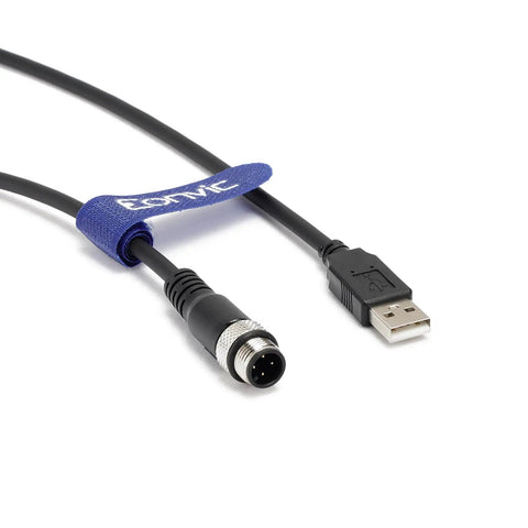 M12 4-Pin A-Code Male To USB 2.0 Male Data Cable Built For Tough Industrial Use High Flex Shielded Molded IP67 3M