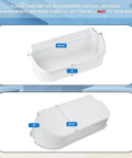 Top and bottom view of Two Pack Door Bin Replacement For Refrigerator Shelves 240356401 AP2116036 with measurements.