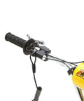 Close-up of Seven Eighths Inch Handlebar Tether Kill Switch with Lanyard installed on ATV handlebar