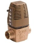Gold Series Three Quarter Inch Sweat Two Way Zone Valve with Silent Actuation, showing brass construction, 0.75 inch size
