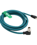 M12 X Code Ethernet Cable 8 Pin To RJ45 CAT7e Right Angle 90 Degree 1m for Cognex Keyence Basler Vision Camera Sensor PLC Router