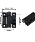 Two Pack Pro Grade Adjustable Torque Positioning Door Hinge Black Plastic 43mm By 36mm Four Countersunk Holes E6 10 301 20 Series With Forward And Reverse Torque 0.790 Nm For Precise Angle Control