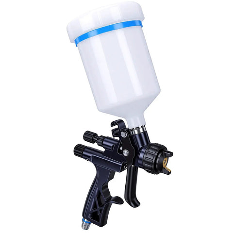 Pro Grade Hvlp Gravity Spray Gun featuring a smooth 1.3MM nozzle and 600Ml reusable cup, designed for automotive use.