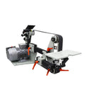 Heavy Duty 72X2 Inch Industrial Belt Sander Machine With Variable Speed For Knife Sharpening Rust Removal And Metal Polish, side view.