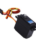 Heavy Duty 22G Digital RC Servo With Solid Metal Gears for 1/14 scale platforms, featuring wires and durable casing.