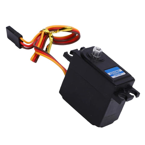 Heavy Duty 22G Digital RC Servo With Solid Metal Gears for 1/14 scale platforms, featuring wires and durable casing.