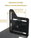 Heavy Duty Bed Frame Brackets For Headboard Adapter Connector Includes Two Rock Solid Steel Conversion Plates With Sleek Black Finish adjustment features showing vertical and horizontal adjustments.