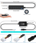Diagram of 6-Hole RGB Fiber Optic Headliner Starlight Kit With APP Control, showing dimensions and components.