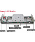 Built Like A Tank Metal Ball Screw Nut Motion Table And Sliding Rail Kit Paired With Smooth As Butter Hgr20 Linear Guides and labeled components.