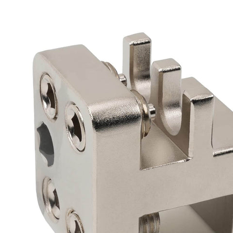 Close-up of Master Link Press Tool For 520 525 530 Motorcycle Chains Beefy Steel Alignment Tool on white background