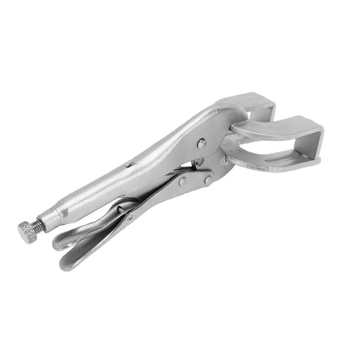 Vikye 9 Inch U Shaped Locking Pliers Heavy Duty Steel Welding Clamp for precise metal fabrication, shown in a closed position.