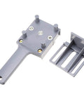 Pro Grade Handheld Drill Locator Guide With Pin Set For 6mm 8mm And 10mm Holes, gray ABS fixture shown with base guide