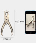 Single Hole Punch 1/4 Inch And 1/8 Inch, Workhorse Metal Paper Punch for Crafts shown beside smartphone