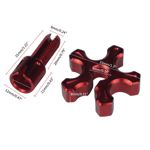 Red aluminum adjuster bolt for Heavy Duty Motorcycle Brake Clutch Levers Set With Cable Wire Adjuster Screw Bolt Aluminum
