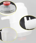 Close-up of 3.0L Power Steering Pump Reservoir Direct Fit For 2003 To 2007 Honda Accord V6 with pipe hose clamp replace 53701SDAA01