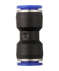 Kickstart Your Workshop With This 50PC Straight Pneumatic Connector Kit Featuring Push-in Quick Release Hose Fittings For A Smooth Setup On 4Mm 6Mm 8Mm 10Mm And 12Mm Air Line Tubing Without Any Sealing Mess To Keep You Rolling. black straight push-in pneumatic connector, blue release rings