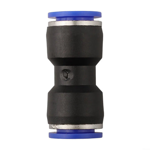 Kickstart Your Workshop With This 50PC Straight Pneumatic Connector Kit Featuring Push-in Quick Release Hose Fittings For A Smooth Setup On 4Mm 6Mm 8Mm 10Mm And 12Mm Air Line Tubing Without Any Sealing Mess To Keep You Rolling. black straight push-in pneumatic connector, blue release rings