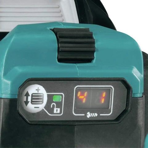Hardcore Brushless Cordless Drill Driver Kit With 1/2 Inch Keyless Chuck 40V Max Lithium Ion Battery charger control panel close-up.