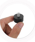 8 Piece Adjustable M6 Screw In Rubber Furniture Leveling Feet With No Slip Anti Vibration Dampening For Tables And Chairs In Bedrooms And Living Rooms black rubber foot with M6 screw shown held by hand