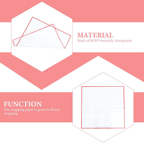 Red Flower Wrapping Paper For Bouquets 20 Sheets BOPP Flower Bouquet Packaging material and function details.