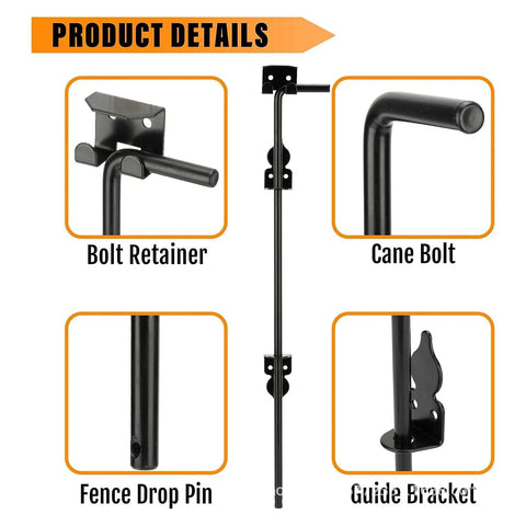 Savage Strength 36 Inch Gate Ground Latch System Built With Heavy Gauge Alloy Steel Drop Rod and components for secure gate locking.