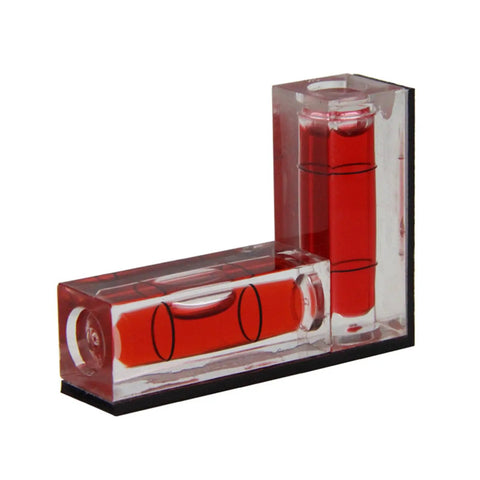 QINKYH Magnetic Horizontal Vertical Pocket Spirits Levels Household Pocket Levels Magnet Spirits Bubble Leveler Tool Red in L shape.