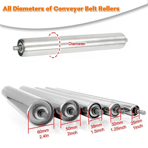 Rock Solid Stainless Steel Gravity Conveyor Rollers Industrial Replacement Parts Non Powered Rolling Tubes Runs Slick For Easy Goods Transfer Warehouse Upgrades Pack Of Five Badass Components Built For Daily Heavy Load Work