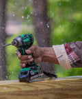 18V MultiVolt Cordless Triple Hammer Impact Driver Kit With One Quarter Inch Hex Chuck, Beefy Torque in action in wet conditions