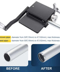 Bead Roller Beader Tool for Tube And Pipe before and after beading process on aluminum tubing.