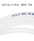10 Ft Clear Vinyl Tubing With Three Quarter Inch ID, Flexible PVC Hose for Water Transfer showing size details